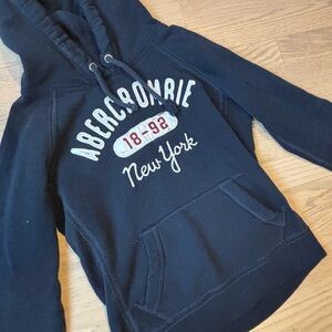 Abercrombie Navy Fleece Pullover Hoodie Sweatshirt XS Women